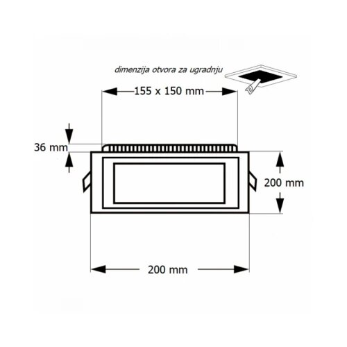  LED PANEL U/Z KNS2-18W 6500K Slike