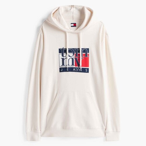 Tommy Jeans TJM REG RWB FLAG HOODIE Bijela Slike