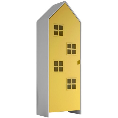 Vipack Rumena/bela otroška garderobna omara iz masivnega bora 37x172 cm Casami Bruges – Cene