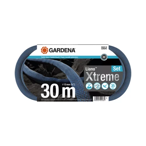 Gardena Vrtno crijevo Liano™ Xtreme (Crijevo, zatvarač za vodu, priključak za crijevo, 2x priključak za slavinu, šprica za čišćenje, 30 m, Promjer crijeva: 13 mm (½″))