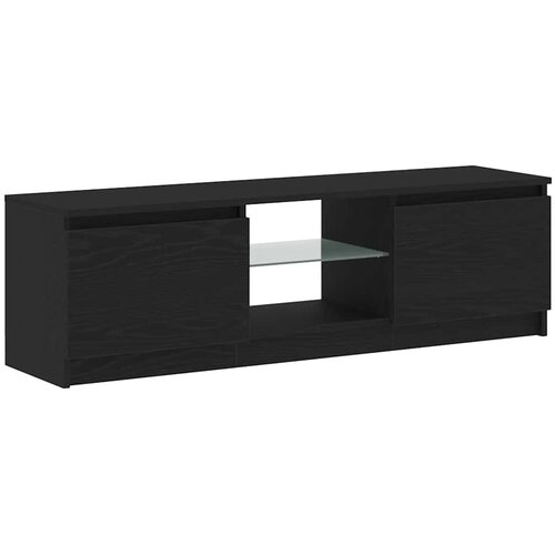  ormarić s LED svjetlima crni hrast 120x30x36 cm inženjerski drvo Slike