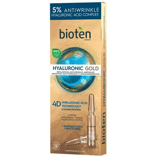 Bioten Hyaluronic Gold Replumping Antiwrinkle Ampoules serum za obraz 7x1,3 ml za ženske