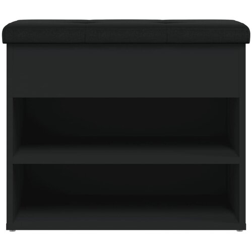  Klupa za cipele crna 62x32x50 cm od konstruiranog drva Slike