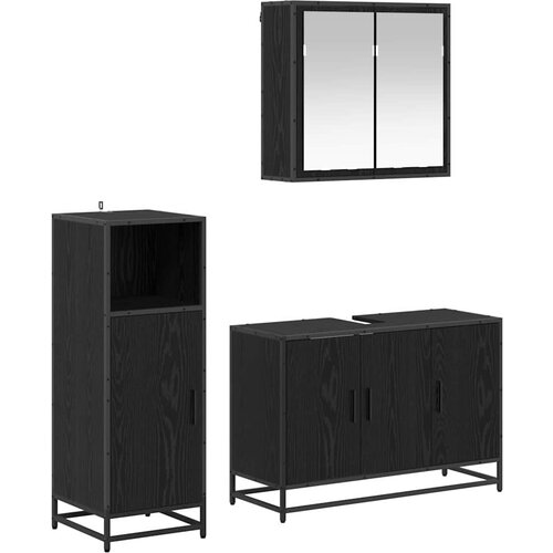 vidaXL set namještaja za kupaonicu 3 pcs crni hrast 90 x 33 x 60 cm Cene
