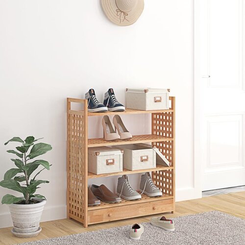vidaXL Stalak za cipele s ladicom 70x27x81 cm od masivnog drva oraha Cijene