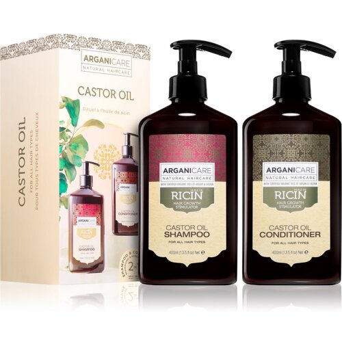 Arganicare Castor Oil Set poklon set za stimuliranje rasta kose 1 kom Slike