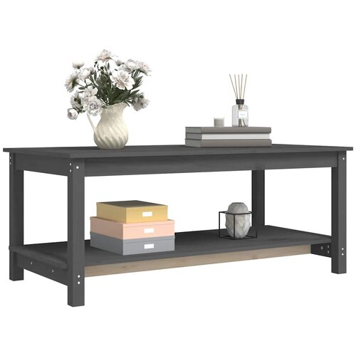  Stolić za kavu sivi 110 x 55 x 45 cm od masivne borovine Slike