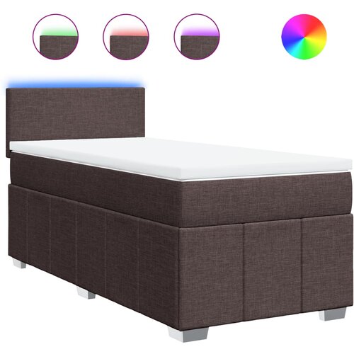 Maison Chic Box spring postelja - Vzmetna postelja z vzmetnico temno rjav 90x190 cm blago SL4759, (21906514) Cene