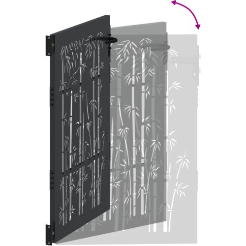vidaXL Vrtna vrata Drugo Črna 105 x 150 cm Jeklo s prašnim premazom Cene
