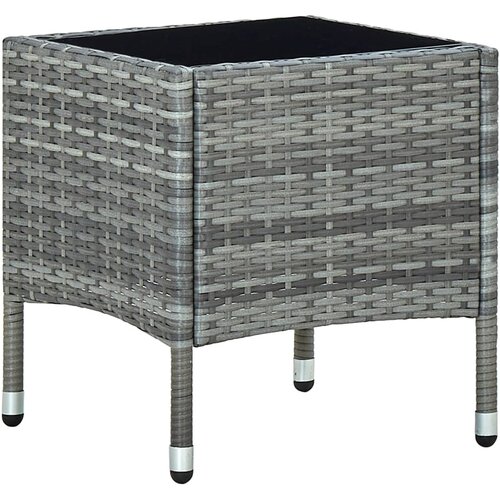 vidaXL vrtna miza siva 40x40x45 cm poli ratan Cene