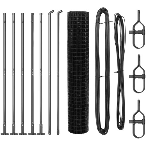 vidaXL Euro ograda s 7 postova sa prirubnicom 1.5x10 m Galvanizirani čelik Cijene