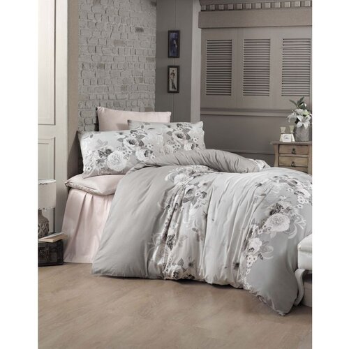  hevin whitegreypowder satin king quilt cover set (eu) (es) Cene