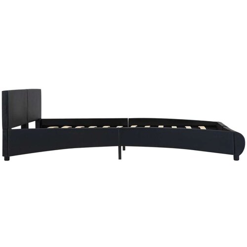  Okvir za krevet od umjetne kože s LED svjetlom crni 160x200 cm Slike