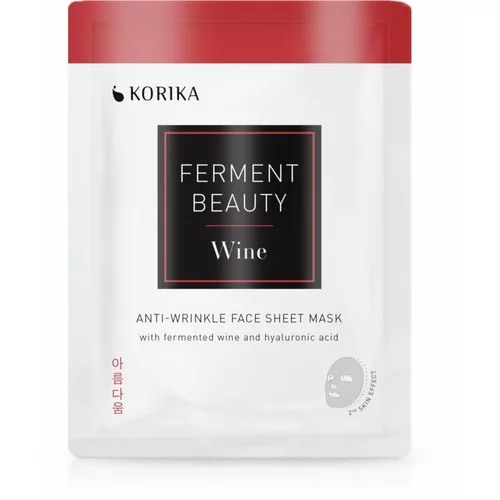 KORIKA FermentBeauty Anti-wrinkle Face Sheet Mask with Fermented Wine and Hyaluronic Acid maska proti gubam iz platna s fermentiranim vinom in hialuro
