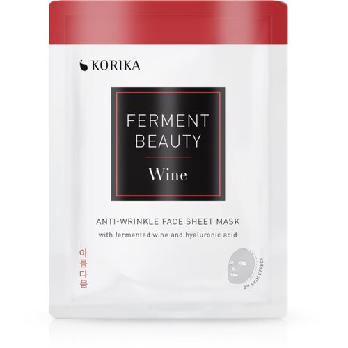 KORIKA FermentBeauty Anti-wrinkle Face Sheet Mask with Fermented Wine and Hyaluronic Acid sheet maska protiv bora s fermentiranim vinom i hijaluronsko Slike