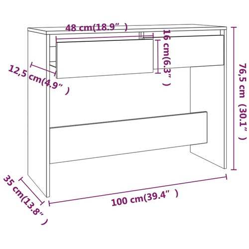  Konzolni stol bijeli 100 x 35 x 76,5 cm od konstruiranog drva Slike