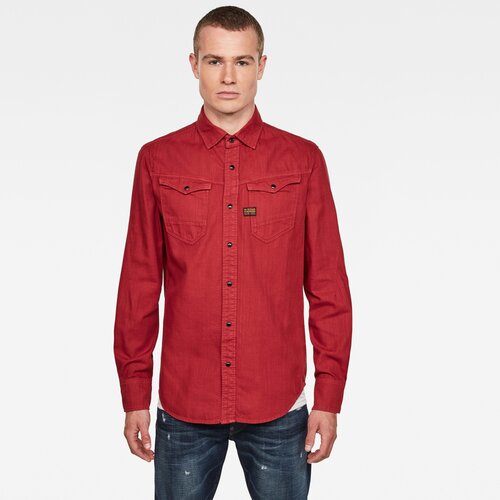 G-star shirt - Arc slim shirt l\s red Slike