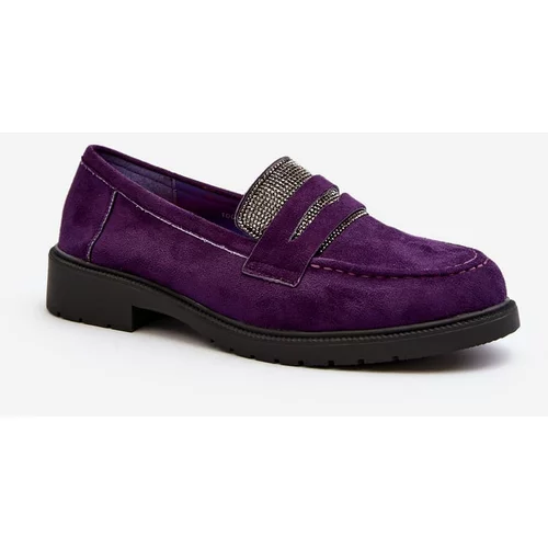 Kesi Women's Embellished Purple Loafers by Dananei