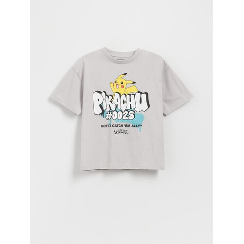 Reserved Pamučna majica kratkih rukava Pokemon - svijetlo siva Cijene