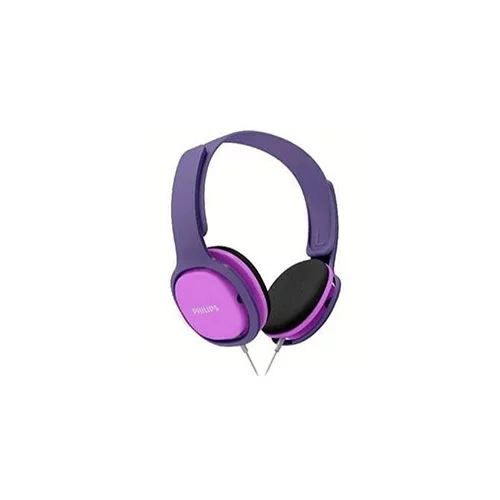  Slušalice PHILIPS dječije SHK2000PK/00 roza-ljubičasta boja, dužina kabla 1.2m. ograničenje glasnoće