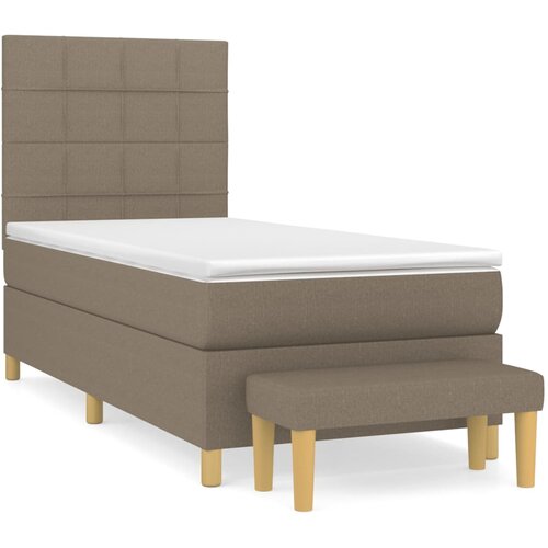  Krevet s oprugama i madracem smeđesivi 80x200 cm od tkanine Slike
