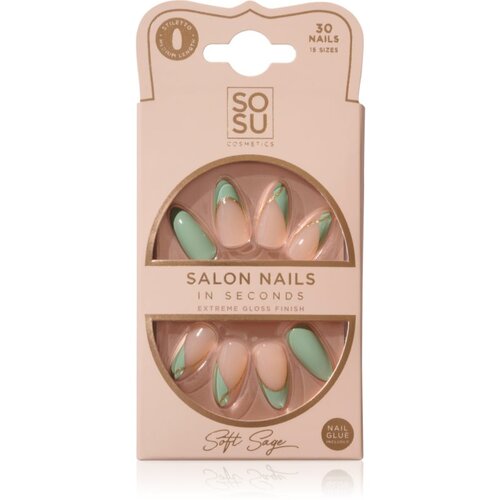 SOSU Cosmetics Salon Nails Umjetni nokti nijansa Soft Sage 30 kom Slike