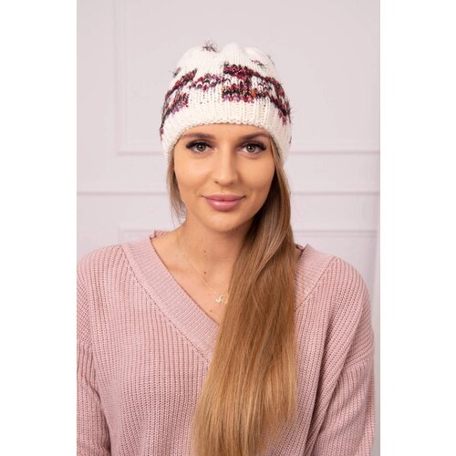 Kesi Women&amp;#039;s cap Otylia K387 ecru+burgundy Slike