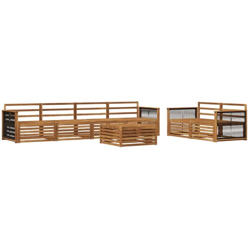  Set vanjskih sofa 7 kom. Prirodna Čvrsto drvo akacije Slike