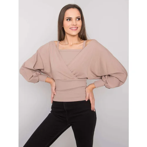 RUE PARIS Blouse-RV-BZ-7311.02X-dark beige