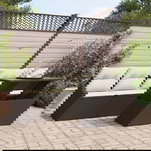  Set od 5 komada vrtnih sofa s jastučićima smeđa poli ratan Cijene