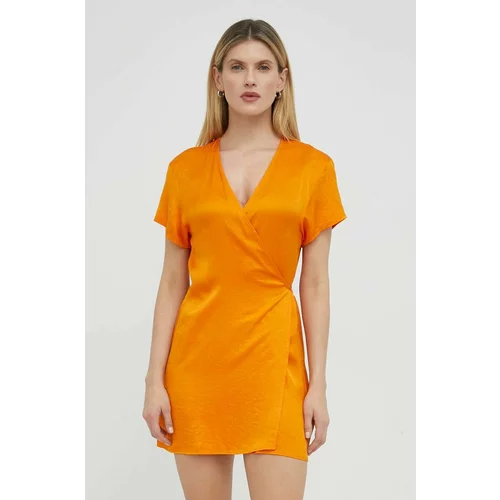 American Vintage Haljina boja: narančasta, mini, širi se prema dolje