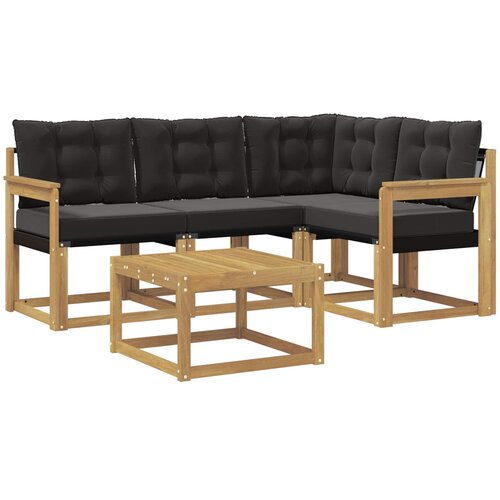 VidaXL Zunanja garnitura za sedenje z blazino 5 pcs Bela in črna, (5000282714) Slike