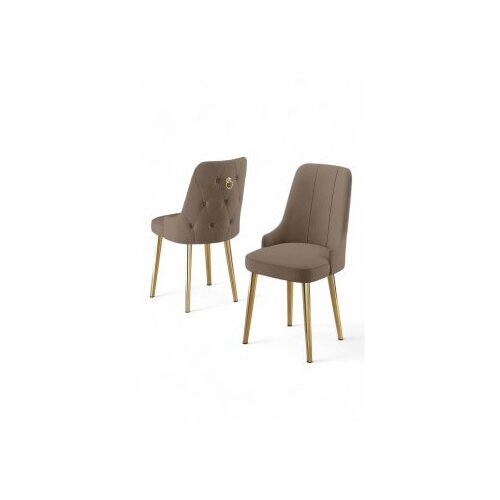 Hanah home Newa set stolica, 46x94x46 cm, 2 dijela, srebrno-smeđa boja Cene