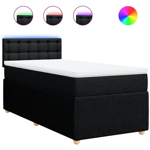Maison Chic Box spring postelja - Vzmetna postelja z vzmetnico črna 90x200 cm blago SL16754, (21883945) Cene