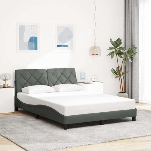 VidaXL Posteljni okvir brez vzmetnice temno siv 140x200 cm tkanina Slike