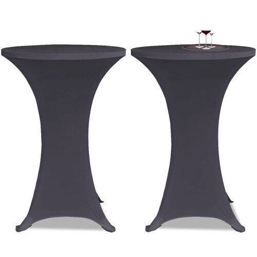 VidaXL Raztegljiva Prevleka za Mizo 2 kosa 60 cm Antracitna Slike