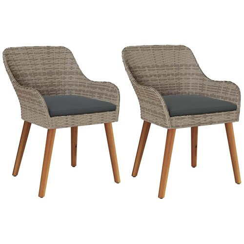  Vrtna stolica s jastukom 2 pcs Crna 62,5 x 55 x 82 cm poliratan Slike