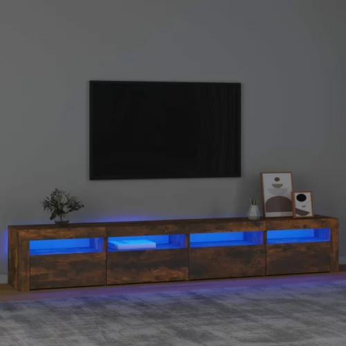 TV ormarić s LED svjetlima boja dimljenog hrasta 240x35x40 cm