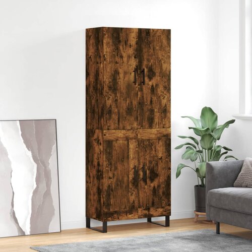  Visoka komoda dimljeni hrast 69,5x34x180 cm konstruiranog drva Cijene