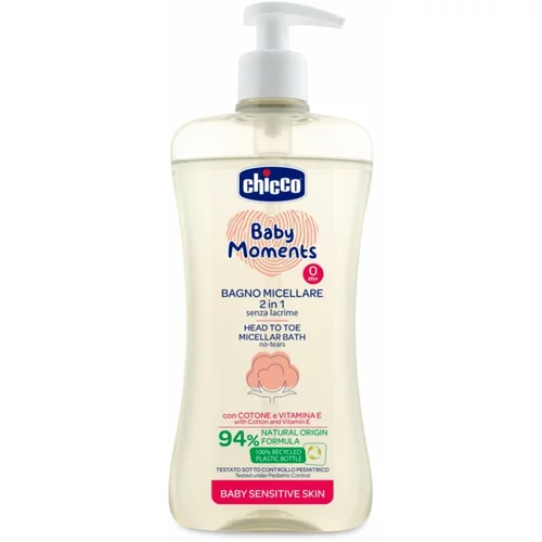 Chicco Baby Moments Sensitive micelarni šampon za telo in lase 500 ml