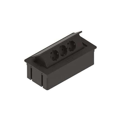 Utičnica pop up 240x120mm crna 3shuko Slike