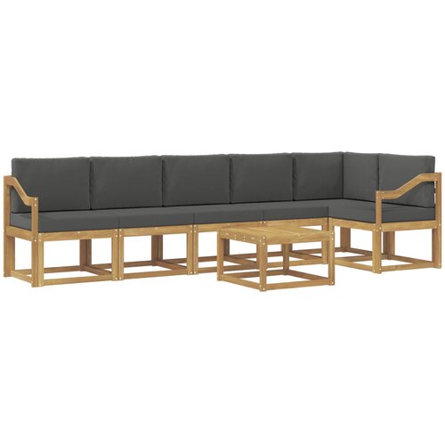 vidaXL Zunanja garnitura za sedenje 7 pcs Bela in antracit Poliester, (5000281011) Cene