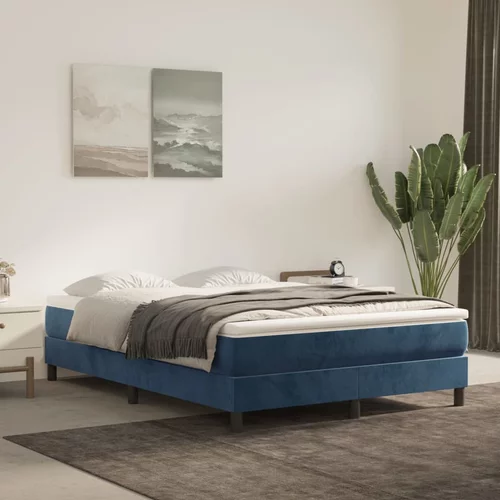 vidaXL Okvir za krevet s oprugama tamnoplavi 140x190 cm baršunasti