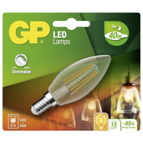 GP Batteries GP Lighting Filament Candle E14 5W (40W) dimm. 470 lm GP078166 Cijene