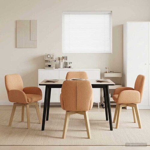  Okretne blagovaonske stolice 4 pcs Boucl&eacute; Bež 54 x 58 x 87 cm Cijene