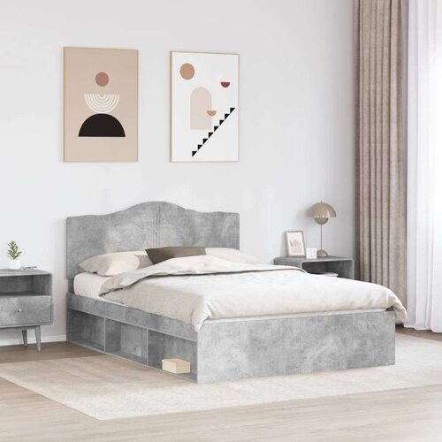  Okvir za krevet Beton 160 x 200 cm Čvrsto borovo drvo Slike