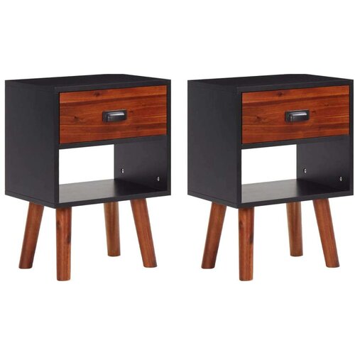  Nočna omarica 2 kosa iz trdnega akacijevega lesa 40x30x57 cm - Nočna Omarica, (21432219) Cene