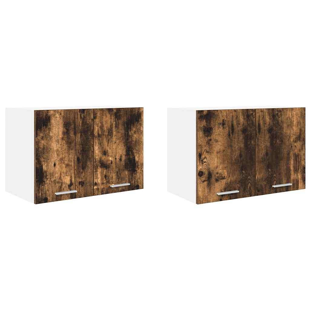  Viseći ormarić s policom Riga 2 pcs Dimljeni hrast i bijela Slike