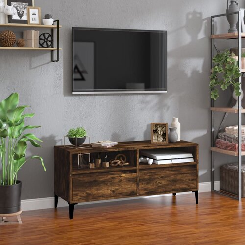 VidaXL TV omarica dimljeni hrast 100x34,5x44,5 cm inženirski les Slike