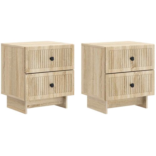vidaXL Noćni ormar s ladicama 2 pcs Hrast sonoma 43 x 34 5 x 47 5 cm - Hrast sonoma 2 Cene